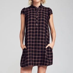 Faherty Brand Keterly Cap Sleeve Dress in Harper Plaid/Pockets